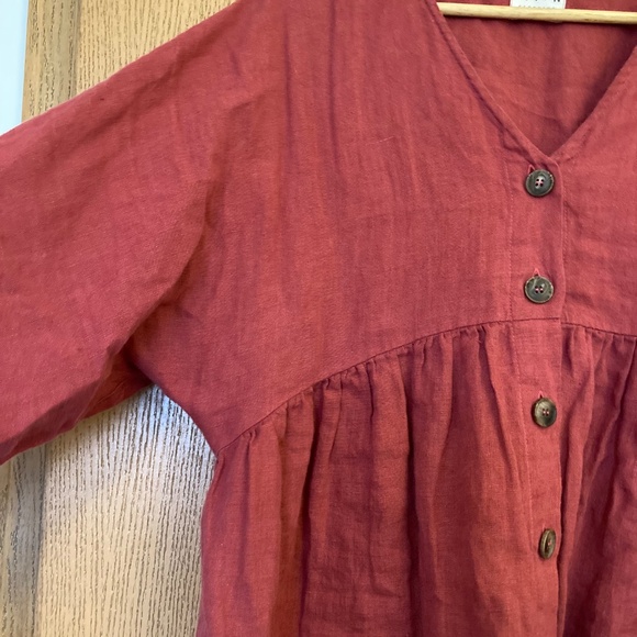 OffOn Red Raspberry Linen Dress - Picture 3 of 5